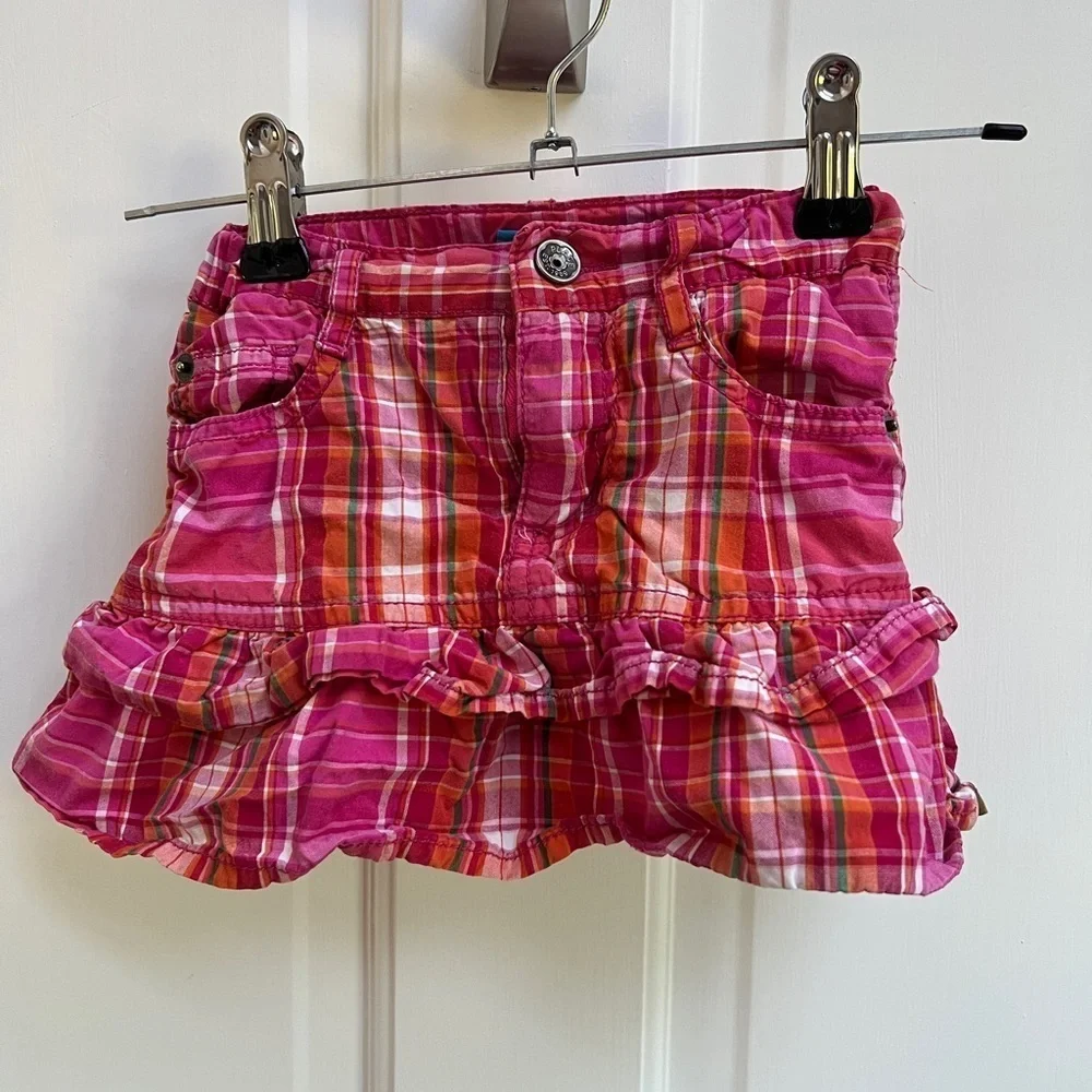 The Children’s Place 24M Pink Plaid Adjustable Waist Girls Skort